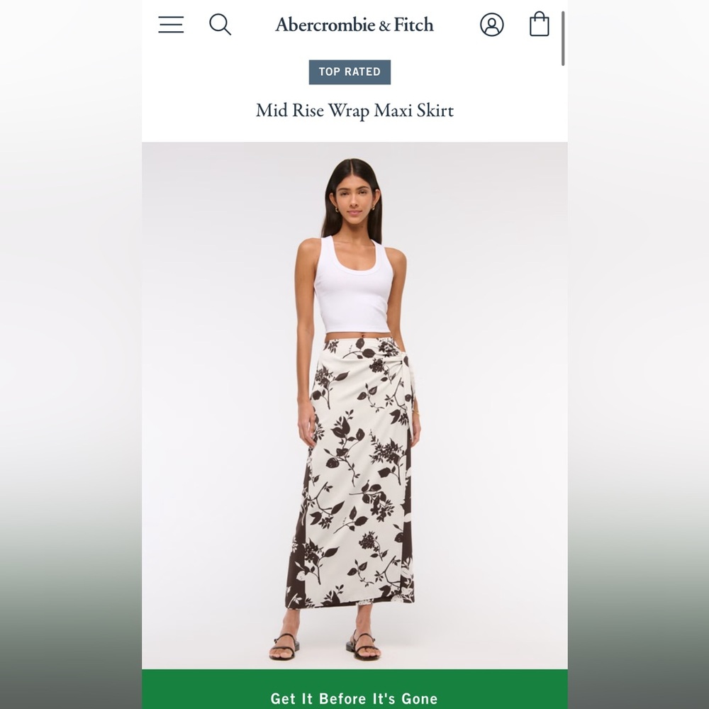 Abercrombie & Fitch Cream Wrap Maxi Skirt Casual